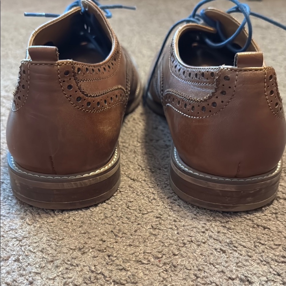 👞 Men’s ALDO Cognac Brown Wingtip Oxford Shoes – Size 13 - Picture 4 of 7